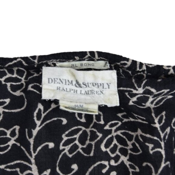 Ralph Lauren Denim & Supply Boho Blouse Oversize Drapey Paisley Shirt Size M - Picture 6 of 7